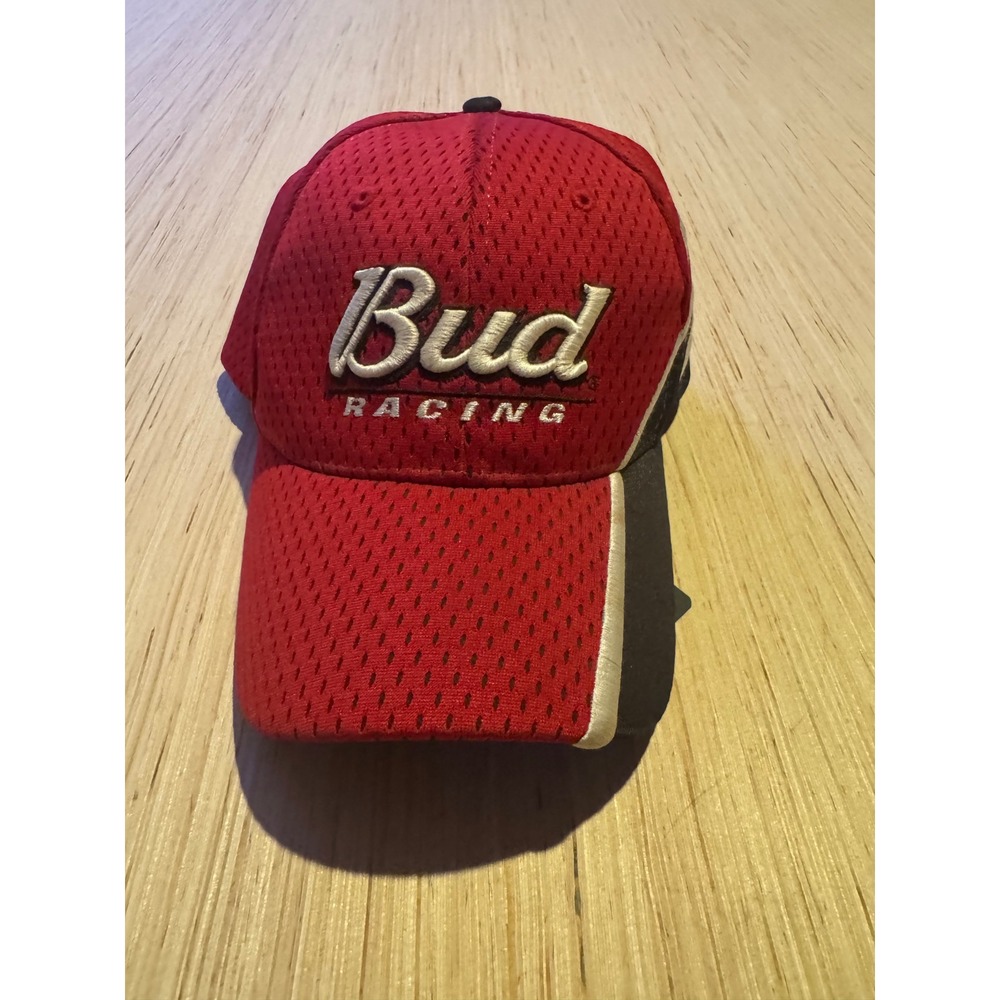 Vintage 2003 Bud Racing NASCAR Hat DP Racing Red Mesh Adjustable Cap Mens 47